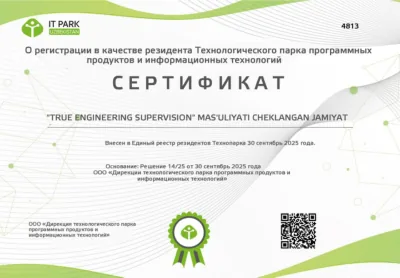 IT Park Uzbekistan resident certificate