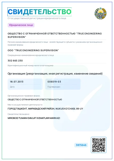 Certificate of state registration